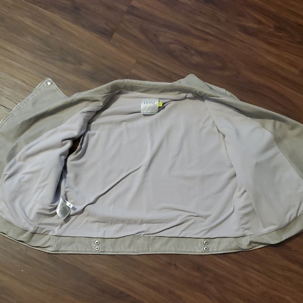 Lysse Light Gray Faux Leather Jacket with Snap Details - Picture 4 of 6